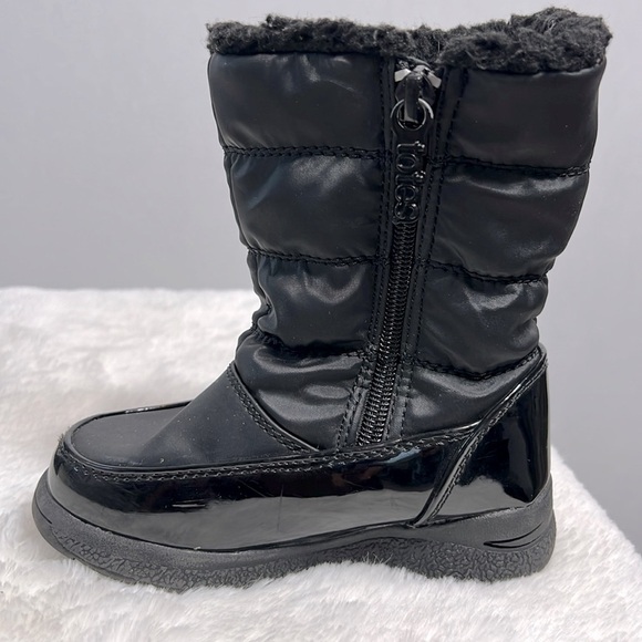 Totes Black Snow and Rain Boots with Pink Accents Girl's Toddler size 9 - Picture 5 of 14